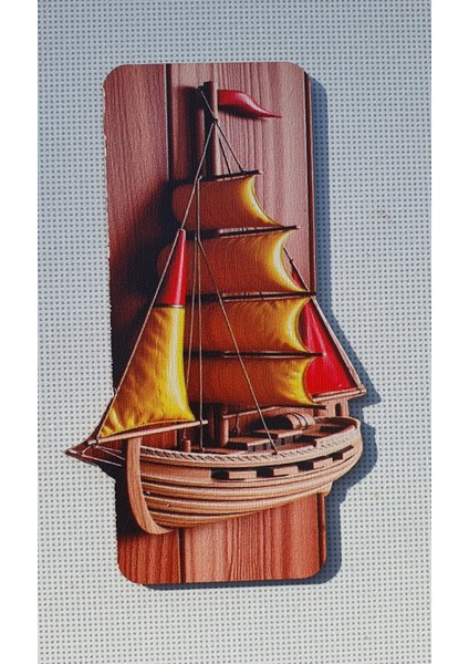 2 Adet 3D Görünümlü Yelkenli Gemi Magnet 6 x 9 cm