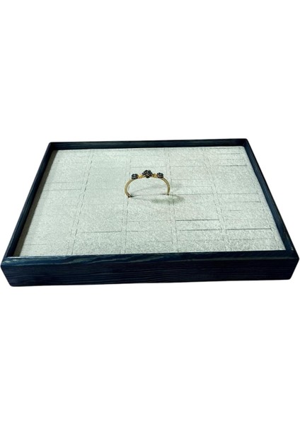 Yerli Üretim Ahşap Model 34,5 /24,5 cm Gri Renk Batırmalı Bileklik Kelepçe Tablası