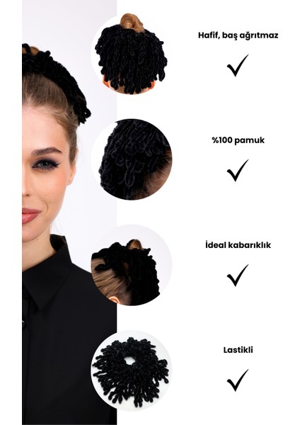 Siyah Kadife Dolgun Topuz Tokası Lastikli Tesettür Kadın Toka modelleri