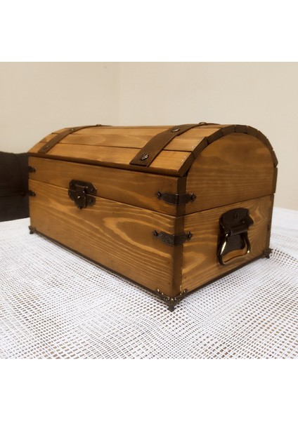 Ahşap Hazine Sandığı 30X20 cm Masif Ahşap