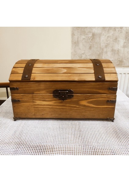 Ahşap Hazine Sandığı 30X20 cm Masif Ahşap fırsatları