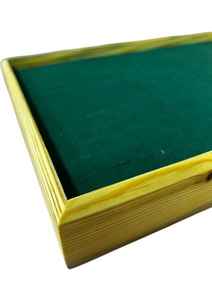 Yerli Üretim Ahşap Model 34,5 /24,5 cm Yeşil Renk Batırmalı Bileklik Kelepçe Tablası modelleri