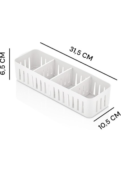 3 Adet 4 Gözlü Ayarlanabilir Organizer Çok Amaçlı Dolap Içi Düzenleyici Çekmece Düzenleyici fiyatları