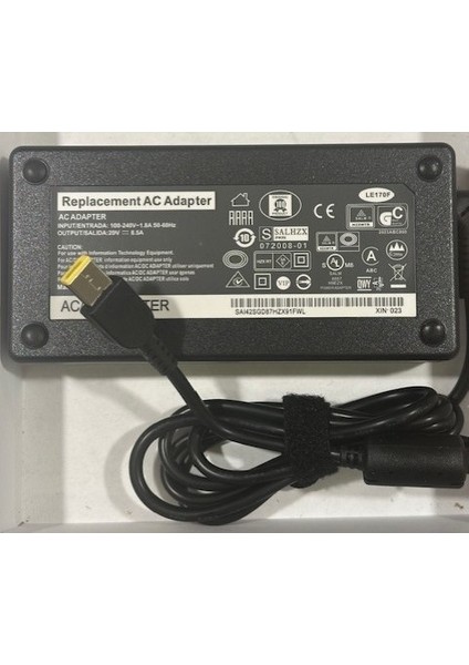 20 Volt 8.5 Amper Lenovo Uyumlu Notebook Adaptör 170 Watt Lenovo Uyumlu Adaptör