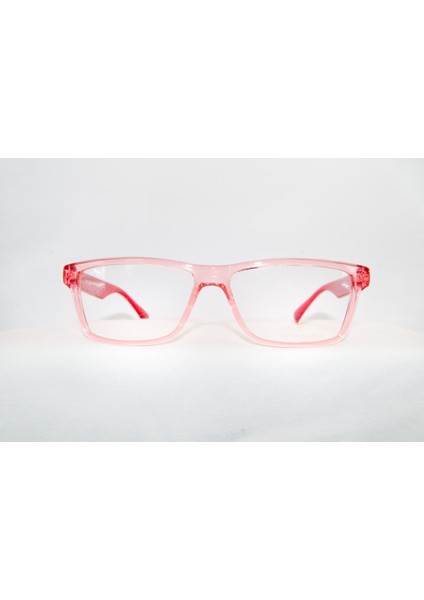 Unisex Gözlük Çerçevesi | Pembe Şeffaf Plastik Çerçeve ve Sap | Optik Cam Uyumlu