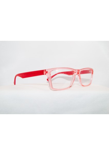 Unisex Gözlük Çerçevesi | Pembe Şeffaf Plastik Çerçeve ve Sap | Optik Cam Uyumlu