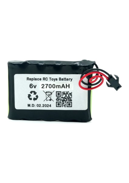 6V 2700MAH Oyuncak Araba Bataryası Siyah Soketli