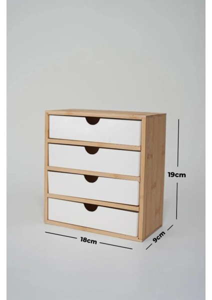 Bambu 4 Çekmeceli Kozmetik Takı Düzenleyici Organizer fırsatları