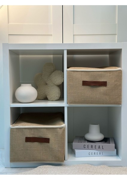 Jüt Deri Kulplu Baza Altı, Dolap Içi Destekli Kutu Hurç 35 x 42 x 23 cm fırsatları