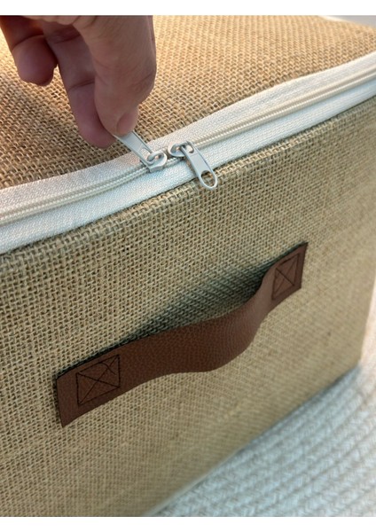 Jüt Deri Kulplu Baza Altı, Dolap Içi Destekli Kutu Hurç 35 x 42 x 23 cm indirimleri