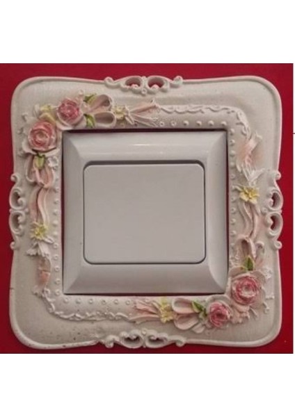15CM Kare Çerçeve Gül Kurdele Çiçek Dantel Silikon Kalıp K-192