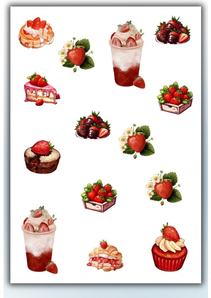 Kahve Bisküvi Temalı Sticker Planner Ajanda Bullet Journal Için Uygun Etiket