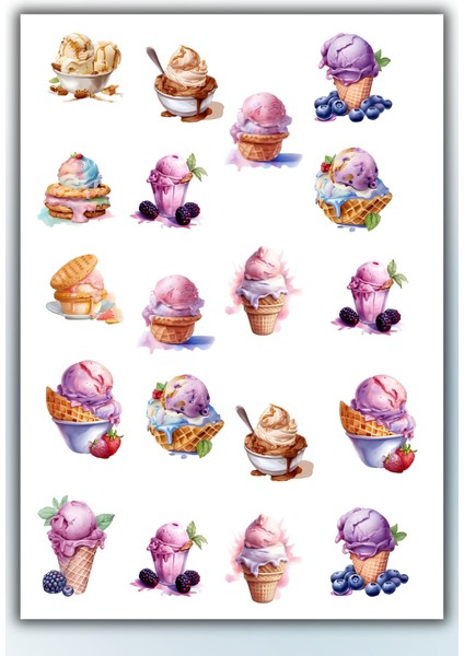 Kahve Bisküvi Temalı Sticker Planner Ajanda Bullet Journal Için Uygun Etiket