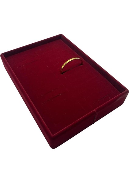 Yerli Üretim Süet Kumaş Kırmızı Renk 22/14 cm Batırmalı Bileklik Kelepçe Tablası