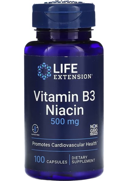 Vitamin B3 Niacin 500 mg 100 Capsules VR44