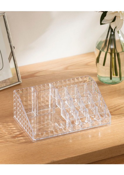 Diamond Şeffaf 16 Bölmeli Çok Amaçlı Makyaj Organizeri modelleri