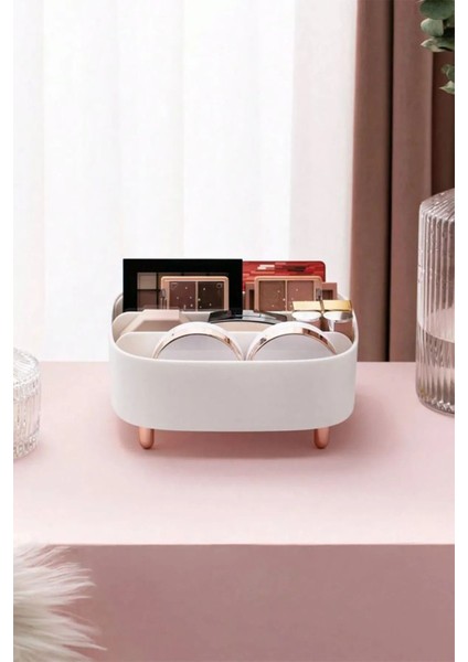 4 Bölmeli Ayaklı Makyaj Organizeri Lüks Takı Organizeri - Beyaz modelleri