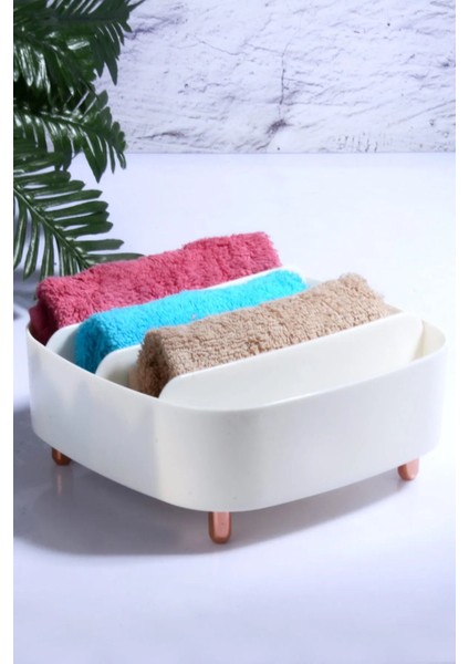 4 Bölmeli Ayaklı Makyaj Organizeri Lüks Takı Organizeri - Beyaz indirimleri