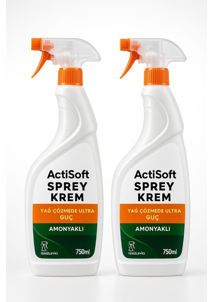 Sprey Krem Amonyaklı 750 ml x 2 Adet | Ultra Güçlü Yağ Çözücü