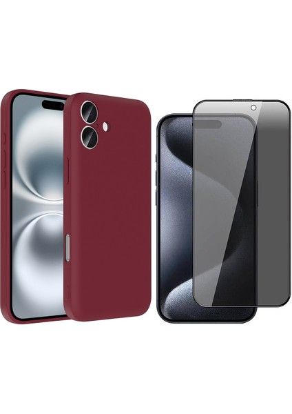 iPhone 16 Plus Kılıf Kamera Korumalı Kartlık Hazneli Zore Vitra Kapak + Hayalet Ekran Koruyucu