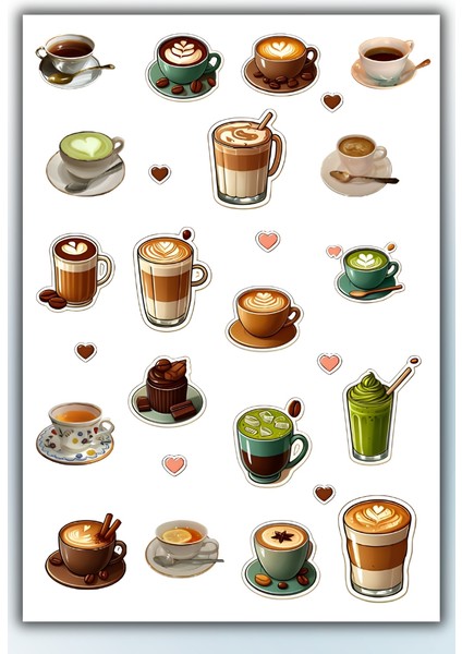 7'li Çay Saati Seti Planlayıcı Sticker Seti Planner Ajanda Bullet Journal Için Uygun Set Etiket