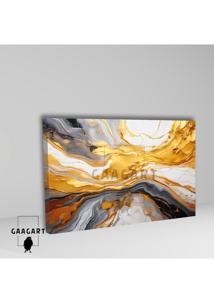 Tekli Yatay Kanvas Duvar Tablosu Soyut Yağlı Boya Deseni Gold Siyah fiyatları