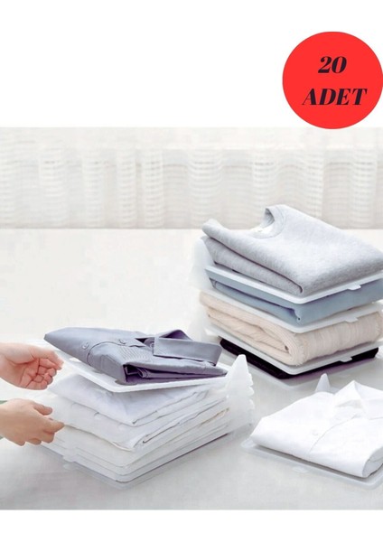 20 Adet Plastik T-Shirt Düzenleyici, Gömlek,elbise,dolap Organizer