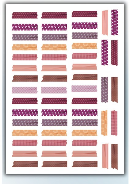 4 Lü Washi Sticker Seti / Bullet Journal Scrapbook Kolaj Için Uygun fırsatları
