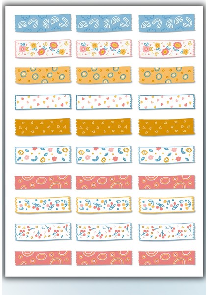 4 Lü Washi Sticker Seti / Bullet Journal Scrapbook Kolaj Için Uygun indirimleri