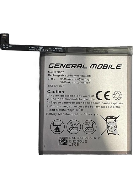Azurtech General Mobile Teknonet Gm9 Pro Uyumlu 3750 Mah Batarya