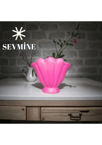 16 cm Modern Trend Fuşya Istiridye Vazo - Mekanlarınıza Zarif Bir Dokunuş