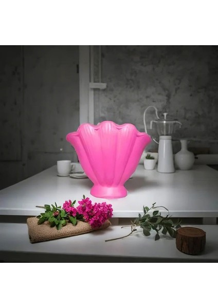16 cm Modern Trend Fuşya Istiridye Vazo - Mekanlarınıza Zarif Bir Dokunuş fırsatları