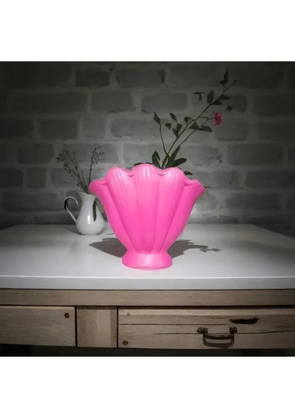 16 cm Modern Trend Fuşya Istiridye Vazo - Mekanlarınıza Zarif Bir Dokunuş indirimleri
