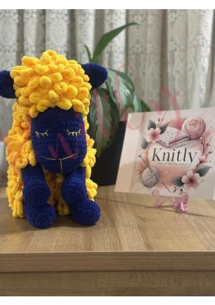 El Yapımı Amigurumi Kuzu Peluş Oyuncak - 40 cm | Alize Puffy Örgü | %100 Pamuk | Bebek ve Çocuklar Için Uyku Arkadaşı