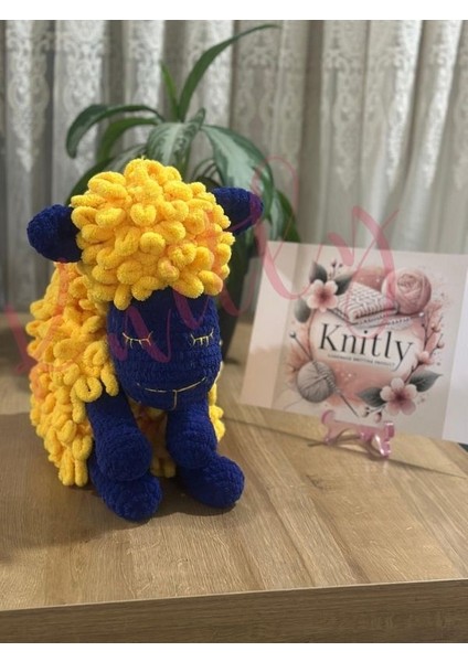 El Yapımı Amigurumi Kuzu Peluş Oyuncak - 40 cm | Alize Puffy Örgü | %100 Pamuk | Bebek ve Çocuklar Için Uyku Arkadaşı