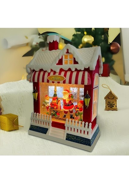 Yılbaşı Temalı Işıklı Müzikli Kar Küresi Ev Tasarımlı