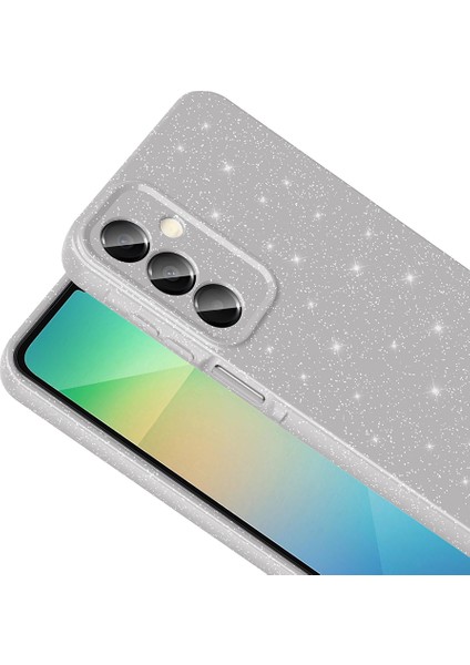 Samsung Galaxy A16 Kılıf Kamera Korumalı Simli Lüks Sln Koton Kapak - Açık Pembe