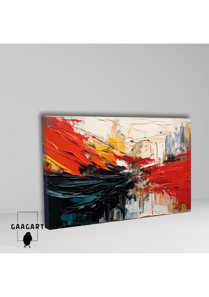 Tekli Yatay Kanvas Duvar Tablosu Soyut Siyah Kırmızı Yağlı Boya Deseni fiyatları
