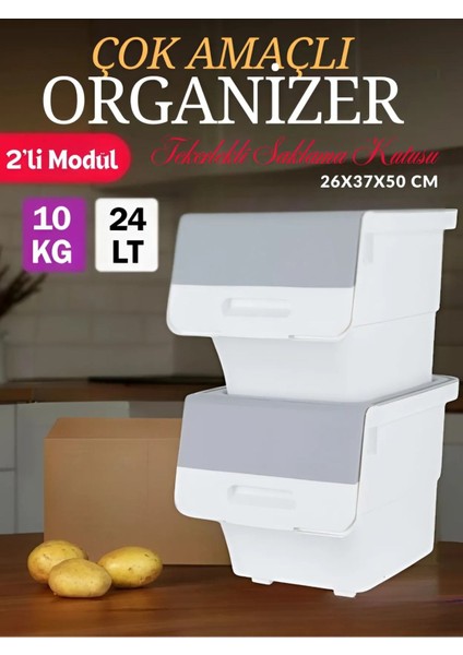 24LT Organizer Çok Amaçlı Kutu Tekerlekli Patateslik Sebzelik Soğanlık Kutusu Oyuncak Sepeti indirimleri