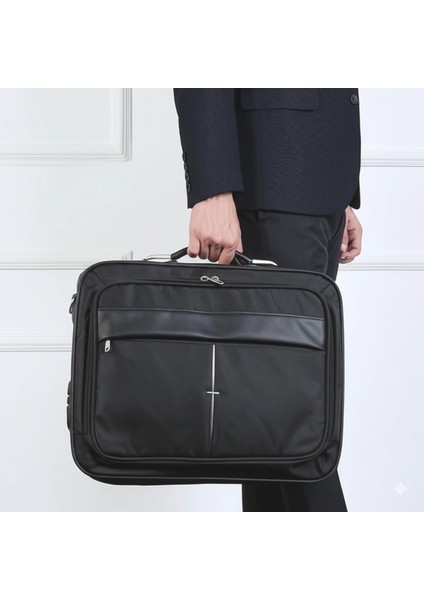 Laptop Evrak Çantası 17.3" Siyah Çelik Kasalı Notebook Bilgisayar Çantası