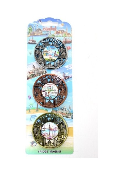 Istanbul Temalı Metal Magnet 3'lü Set Model 1