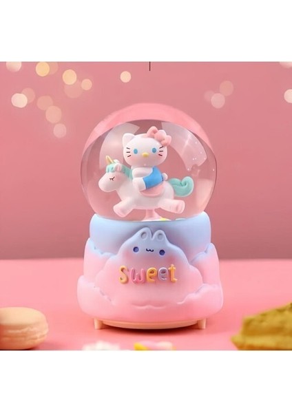 Hello Kitty Işıklı Müzikli Kar Küresi Orta Boy Model 3