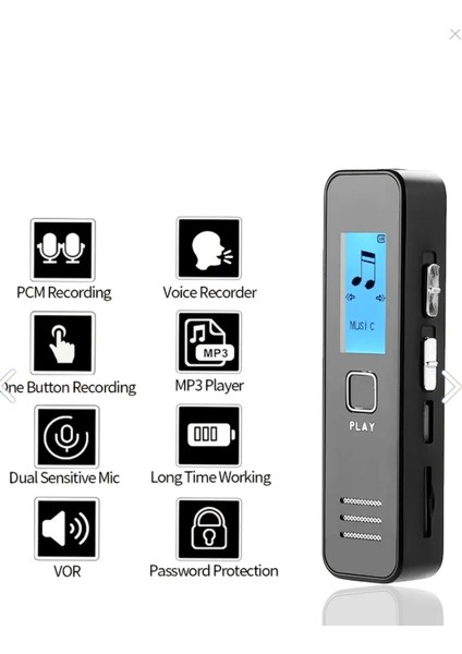 Kingboss KB60 Dijital Mini Ekranlı 32GB Ses Kayıt Cihazı Mp3 Çalar Ders Kaydı Röportaj Kaydı fiyatları