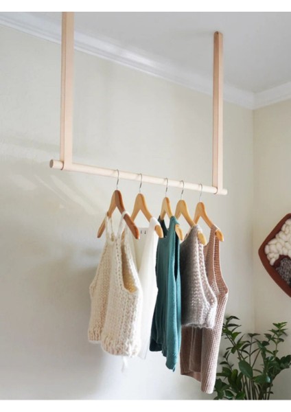 Giyinme Odası Askısı - 120 cm - Kahve modelleri