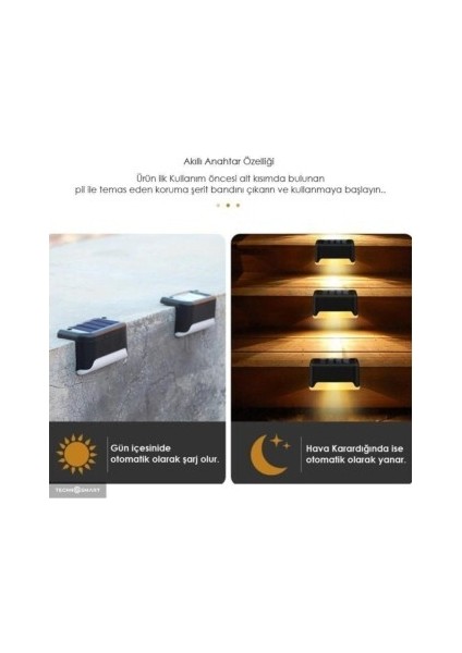 Waterproof Solar Merdiven Lambası 4 Adet fiyatları