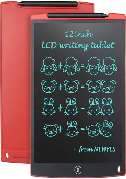 12 Inc Writing LCD Grafik Dijital Kalemli Çizim Tableti Yazı Tahta Not Yazma Eğitim Tableti