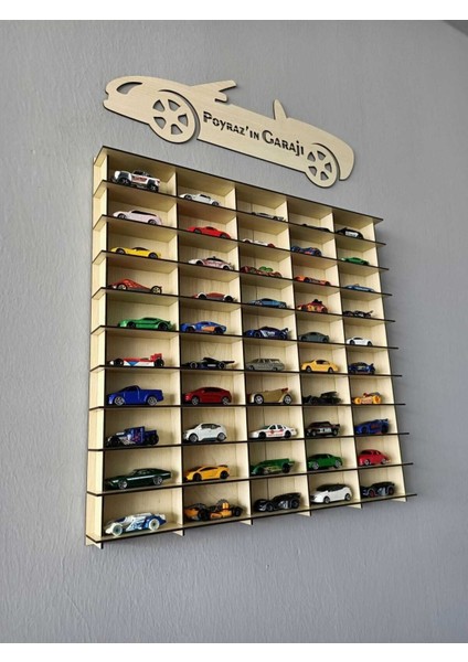 Oyuncak Araba Rafı 50'li 1/64 (Hotwheels ve Matcbox Arabaları Için Uygundur) fiyatları