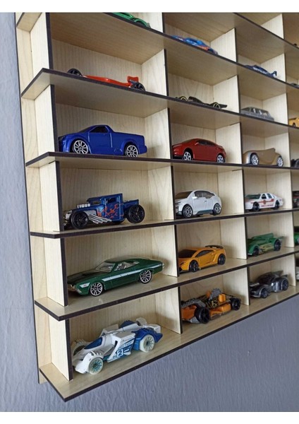 Oyuncak Araba Rafı 50'li 1/64 (Hotwheels ve Matcbox Arabaları Için Uygundur) modelleri