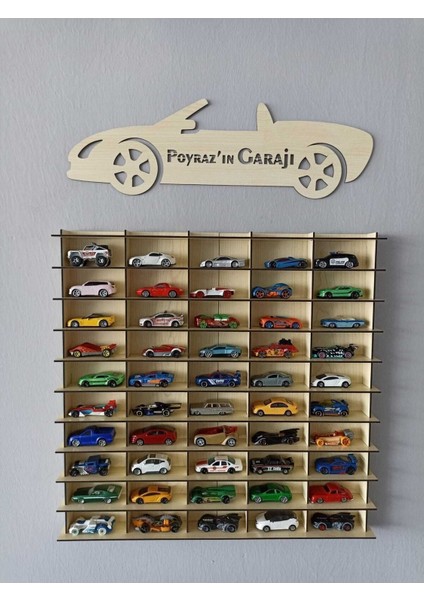 Oyuncak Araba Rafı 50'li 1/64 (Hotwheels ve Matcbox Arabaları Için Uygundur) fırsatları