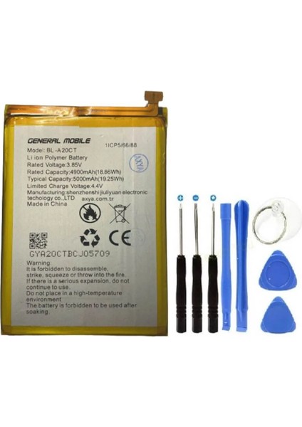Azurtech General Mobile GM21 Pro Pil Batarya BL-A20CT 5000 Mah+Tamir Set